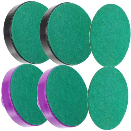 DECORNIJIA Teiliges Airhockey Ersatzset mit Kunststoff Tischhockey Pucks und Pushern Inklusive Schwarzen Violetten Pushern und Filzsockeln Zubehör für Tischspiele für Partys und Unterhaltung