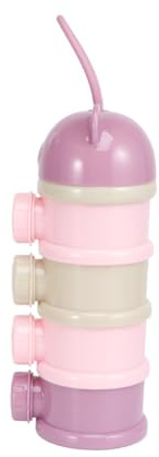 MUELODSIC Babymilchpulver Portionierer Stapelbarer 4-lagiger Aufbewahrungsbehälter Auslaufsicher Lebensmittelechtes Silikon Tragbarer Milchpulverbehälter für Babys Unterwegs Snacks