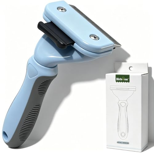Zencantorous Cepillo para Perros y Gatos, Cepillo Gato, Cepillo Perro, Cepillos para Mascotas de Pelo Largo y Corto, Autolimpiante Peine para Mascotas, Eficaz para la Eliminación de Pelo Muerto, Azul