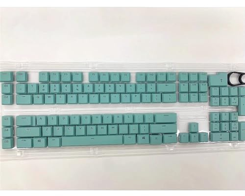 FRTEFSQ ABS tangentkåpor set kompatibelt med G813/G815/G913/G915 TKL, 109 knappar, genomskinlig, QWERTY US layout, mekanisk, RGB (grön)