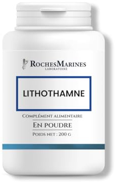 Roches Marines - Complément alimentaire Lithothamne poudre - Pot 200 g - Confort osseux - Apport en calcium - Equilibre acido-basique - Développé en France