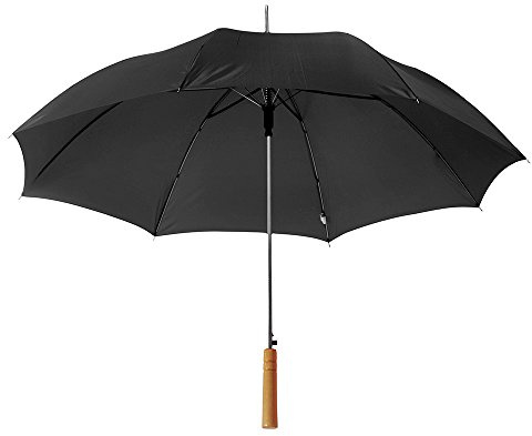 eBuyGB Pack of 6 Automatic Wedding Photographer Parasol Folding Umbrella, Long Umbrella with Stick Handle Rain Stick Umbrella, Umbrella, Colourful - Black 37 Inch / 94cm Span 84cm Length