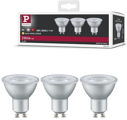 Paulmann 28581 LED Lampe Reflektor 3x4W Leuchtmittel Reflektorlampe Alu Birne Beleuchtung 2700K GU10