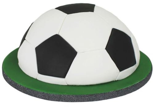 Torten Deko Shop - Fußball Backform, Sphärische Backform, Silber, Rund, Einzigartig, 20cm