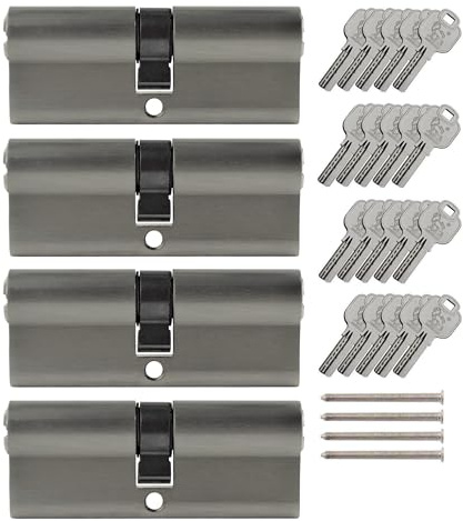 4x Profilzylinder 90 mm 45/45 gleichschließend inkl. 20 Schlüssel