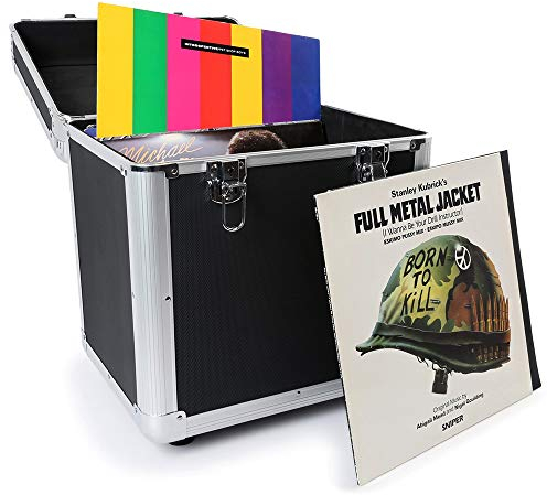 EM RC 100 x 12 Inch LP Vinyl Record Case Storage Box DJ Album Collection Locking Carry Flightcase BlackL8