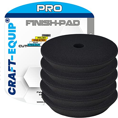 5er Sparpack Craft-Equip PRO Polierschwamm Polierpad mit Klettverschluss Made IN EU (5er Sparpack 80mm DA Polierschwamm Finish GRAU)