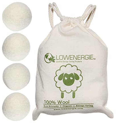 Wool Dryer Balls XL Fragrance Free Eco Friendly Tumble Dryer Clothes Softener (4 Pack)