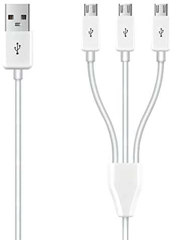 GELRHONR Câble adaptateur USB 2.0 A mâle vers 3 micro USB mâles 1 à 3 - 25 cm