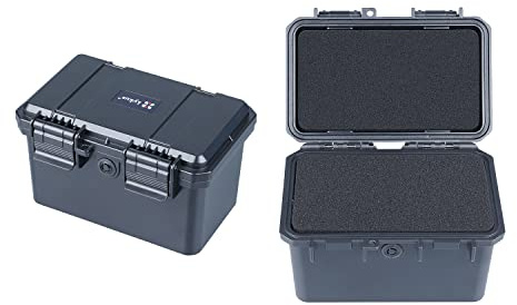 Lykus HC-1530 wasserdichte Mini Koffer Trockenbox mit Schaumstoffeinlage, Innenmaße 14,9 x 8,5 x 9,4 cm, IP66 spritzwassergeschützt, geeignet für Handys, Werkzeuge, Kleingeräte und mehr | IP67 wasserdicht, steckbarer Schaum, geeignet für Kameras, Objektive, elektronische Geräte und mehr