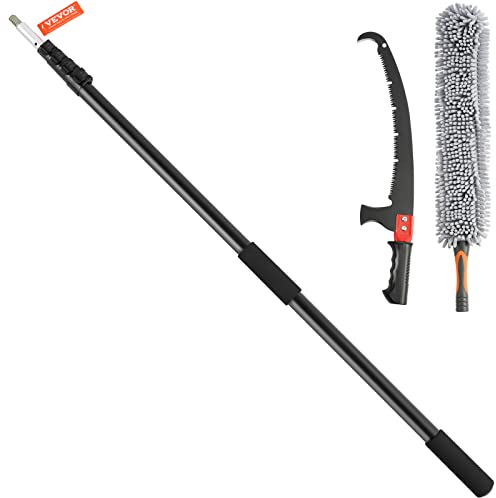 VEVOR Teleskop Astsäge 1,5-6,1 m ausziehbare Astschere, scharfe Stahlklinge zum Beschneiden hoher Äste, mit leichtem Griff aus Aluminiumlegierung und einer Chenille-Bürste Hochentaster Manuell