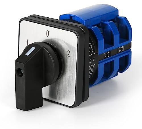 Jadeshay Drehschalter, 3 Position 8 Klemmen 63A Wechselschalter Universal-Nockenschalter Rotary Cam Umschalter LW26-63/2
