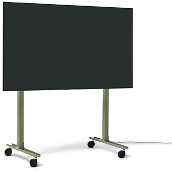 Pedestal Straight Rollin Mossy Green TV-Rollwagen, 40-70 Zoll – Grün | Fernsehständer mit Rollen, TV-Wagen, TV-Standfuß rollbar, TV-Erhöhung fürs Wohnzimmer.