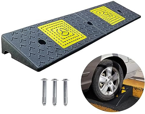 Rampe pour Voiture avec 3 Boulons D'expansion, Rampe de Trottoir en Caoutchouc Portable pour Allée, Quai de Chargement, Trottoir, Voitures Basses, Scooter, Vélo, Moto ( Size : 100*25*7cm/39.4*9.8*2.7i