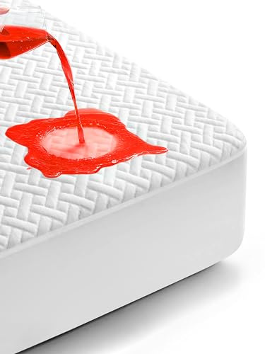 King Waterproof Mattress Protector, Premium Viscose from Bamboo Mattress Pad Ultra Soft Breathable, Noiseless Mattress Cover Fitted 8-21 Deep Pocket