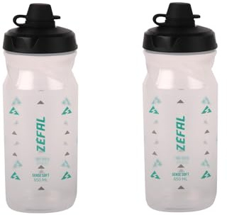 ZEFAL Pack Sense Soft 65 No Mud - Set di due Borracce Bici e MTB Con Protezione Della Tettarella - Senza BPA - Borraccia Ciclismo e Sportiva Inodore e Leggera - 2 x 650ml, Traslucido