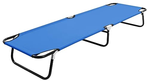 ZEYUAN Klappbare Sonnenliege Blau Stahl, Gartenliege, Liegestuhl, Sonnenstuhl, Sonneninsel Outdoor, Liegen, Gartenmöbel, Bäderliege, Relaxliege - 47754