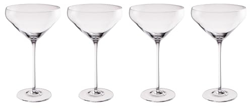 BUTLERS 4er Set Cocktailglas 260 ml Glas - CLASSY HOUR - | Farbe Durchsichtig - Martinischale für Gin - Cocktailschale für Wodka - Coupe-Design mit Stiel