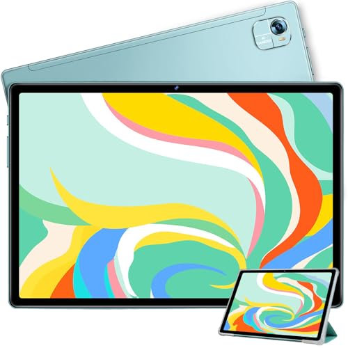 2026 Neueste Android Tablet 10 Zoll Mit Octa-Core Ultraschnell PC, 14GB RAM+128GB ROM (TF 2TB) | 2.4G+5G WiFi | 8000mAh | FHD | 1280*800 | 5MP+8MP | 1280*800 | Bluetooth 5.0 |,Tablet mit Case, Green