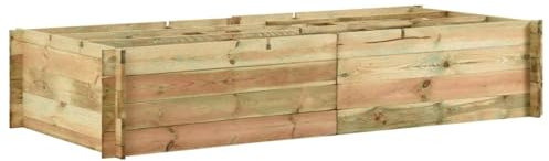 Iiaky Jardinière pour légumes Bois de pin imprégné 197x100x40 cm,Jardiniere sur Pieds,Jardiniere Terrasse