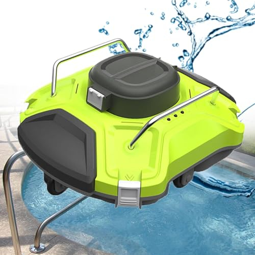 XINRISHENG Aspirateur de Piscine sans Fil, Aspirateur de Piscine Automatique de 120 Minutes, Robot Nettoyeur de Piscine avec Deux filtres, Charge Rapide 2,5 H