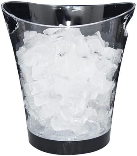 Seau à champagne à double paroi isotherme en acier inoxydable dégradé avec double poignée Seau à glace rond Seau à glace Seau à glace Champagne Party Family Bar Seau à glace avec couvercle et à