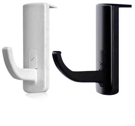 ReachMall Compact Metal Headphone Stand With Small Hook, Internet Cafe Earphone Stand, Headset Holder, For Cables, Chargers, Or Small Gadgets(black)