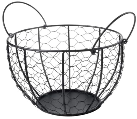 Eierkorb Zum Sammeln Bauernhaus-Eierkorb Aus Metalldraht Für Sammeln Frischer Eier, Eierkorb Mit Rundem Griff Im Vintage-Stil Eierkörbchen