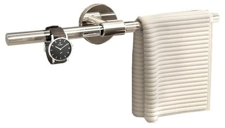 Etagère Douche Porte-serviettes mural en acrylique, barre porte-serviettes de luxe moderne avec base ronde simple, barre porte-serviettes sans perçage for salle de bain, cuisine, balcon Rangement Douc