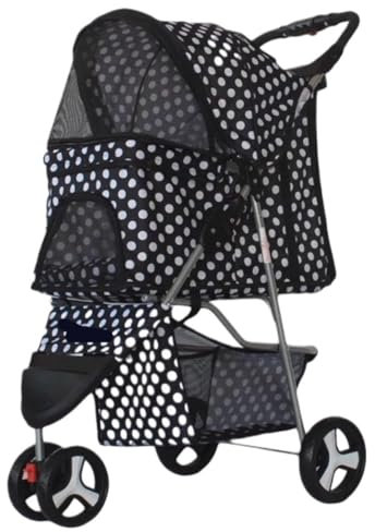 LZHUYE Poussette pour Chien, Poussette pour Chien, Poussette pour Chat, Poussette pour Chien, Poussette pour Animaux de Compagnie avec Roues, Chariot de Transport pour Chat, Chariot de Voyage pliab
