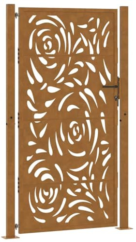 vidaXL Gartentor 100x200 cm Verwitterungsstahl Flammendesign