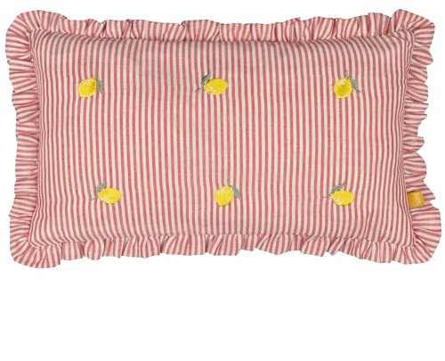furn. Les Fruites Embroidered Ruffle Cushion Cover - Lemons - 30x50cm