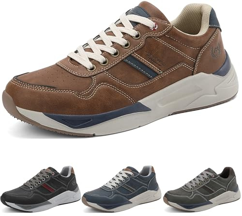 ARRIGO BELLO Sneakers Uomo Scarpe Leggere Formatori Moda Tempo Libero Scarpe Traspiranti Camminare Scarpe Sportive Outdoor Taglie 41-46（Marrone100,44）