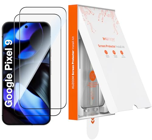 KUZOOM 2 Pack HD Clear Tempered Glass Screen Protector for Google Pixel 9, 9H Hardness Shatterproof Screen Protective Film,Ultrasonic Fingerprint Unlock