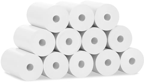 Starvortex 12 Rollen Thermopapier Kinderkamera, Thermorollen 57mm × 7m × 24mm, EC Rollen Thermopapier für Sofortbildkamera Greenkinder, Druckerpapier für Kamera Mini Thermal Drucker Kassenrollen