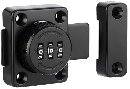 Door Latch Password Combination Lock, 1Pack Latch Lock with Screw Alloy Gate Bathroom Door Lock for Wooden Gates Cabinet, Easy Installation