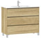 Baikal Mueble de Baño Lex. Mueble MONTADO. 3 Cajones con Patas con Lavabo. Armario de Baño. 100cm Nature
