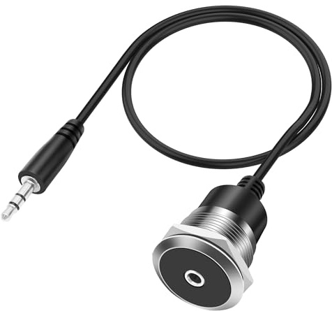 XMSJSIY 3.5mm TRS Panel Mount Audio Kabel 1/8 TRS zu Gewinde Runde 3.5mm Jack Kopfhörer Verlängerungskabel Eingebettete feste AUX Audio Adapter für Laptop Mikrofone -50CM/1.64FT (Stecker)