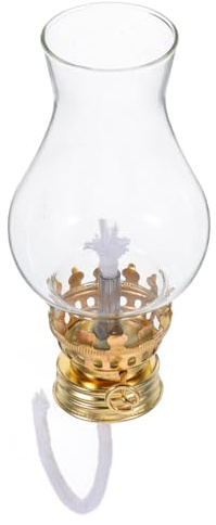GLEAVI Support de Cheminée Vintage en Alliage de Zinc Doré avec Brûleur à Mèche en Coton pour Lampe à Huile, Éclairage Stable et Usage Polyvalent, pour Camping Extérieur