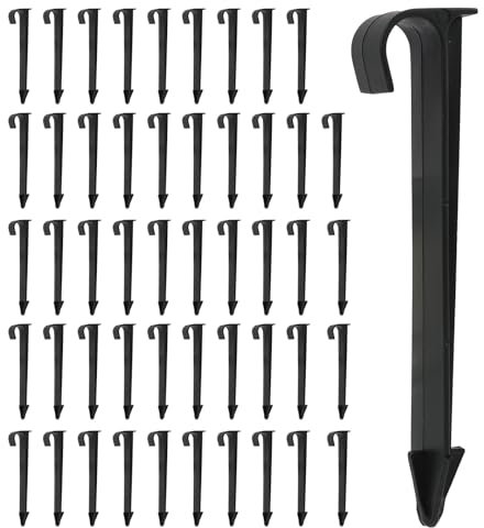 50 Pezzi Picchetti di Supporto per Irrigazione a Goccia, Supporto per Gocciolamento, Stabilizzatori in Plastica ABS per Tubi da 16 mm, Pali di Supporto per Ortaggi, Piante e Aiuole (Supporto Tubo)