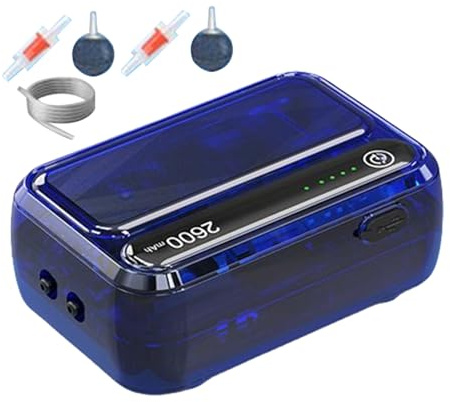 Pompe à Air pour Aquarium - Aérateur De Réservoir avec Chargement USB | Pompe à Air Silencieuse et Portable pour Pêche Hydroponie Bassins Appâts Vivants Eau Douce et Salée