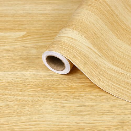 Papel pintado con efecto madera, veteado de roble natural, papel adhesivo impermeable y removible para muebles, encimeras de cocina, alféizares, mostradores y armarios, 40 x 200 cm