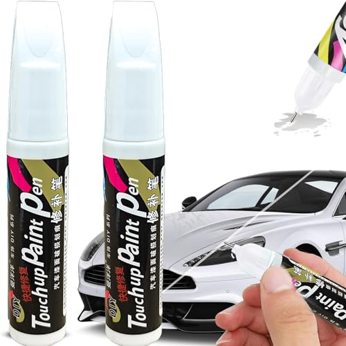 Nurila 2 Stück Auto Lackstift,12ml Weiß Kratzer Entferner Auto,Geeignet Schnelltrocknend Und Präzise Reparatur Für Kratzerreparaturen Der Meisten Autos,Motorräder,Transporter,Anhänger