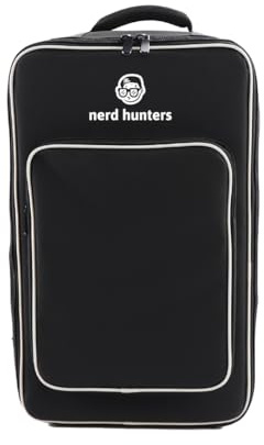 Brettspiel Rucksack – Boardgame Backpack aus 600D Oxford – Große Transporttasche für Brettspiele, Gepolstert & Verstärkt, 32×33×50 cm, Für 7 große oder bis zu 50 kleine Spiele (Schwarz-Weiß)