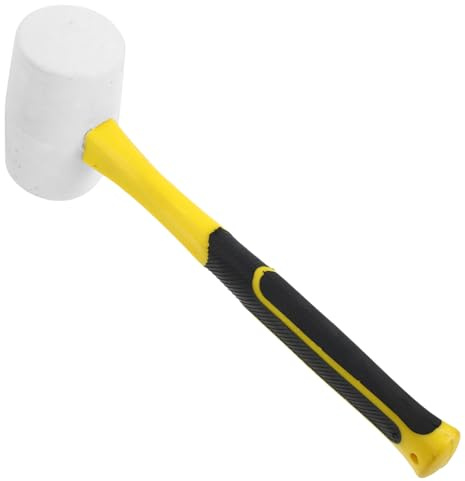 Alipis Rubber Mallet with Fiber Handle 500g Tile Installation Hammer Flooring Rubber Hammer for Woodworking and Floor Laying