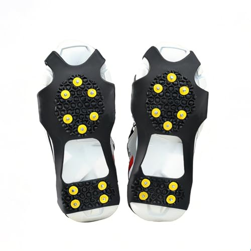 Spikes Für Schuhe Winter Universal Steigeisen 10 Zähne -Anti-Rutsch Schuhspikes für Winter, überziehbare Stretch-Ice-Grips für Schuhe & Stiefel ideal für Schnee, Spazieren & Wandern Unisex