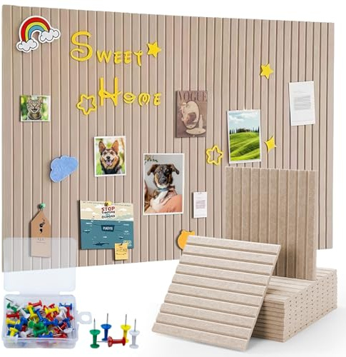 120 x 90 cm Tablón de anuncios de fieltro grande，Qiundar tableros de fieltro para notas y memos con 50 pines de anuncio 0,9 cm de grosor pizarra de visión para oficina, hogar y habitación infantil