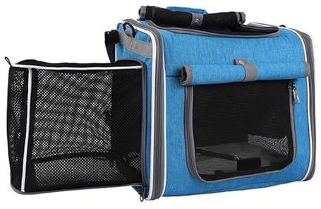 Generic Hundcykelkorg Expanderbar Vattentät Bärare för små Hundar 36x31x26cm Lätt Oxford-tyg (Blå)