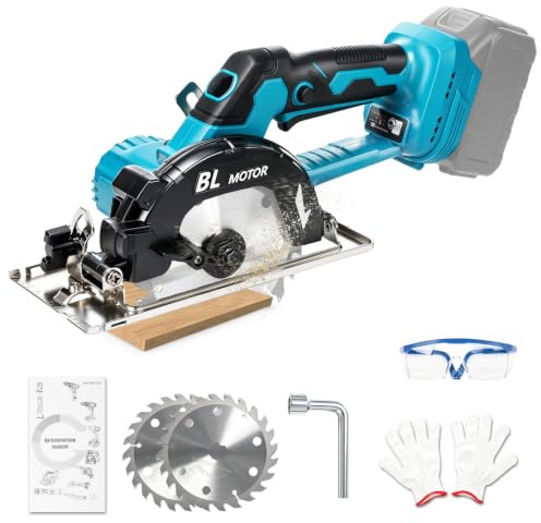 Scie circulaire manuelle sans fil de 5,5 pour batterie Makita 18 V (sans batterie), 6000 tr/min, scie circulaire sans balais, lame de scie Ø 140 mm, profondeur de coupe 51 mm (90°) 38 mm (45°), pour