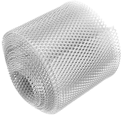 Uonlytech Rejilla Protectora Malla de 15cm X 600cm Resistente Corrosión Canalones de Aleación de Aluminio para Proteger Drenajes y Canalones